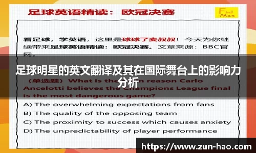 足球明星的英文翻译及其在国际舞台上的影响力分析